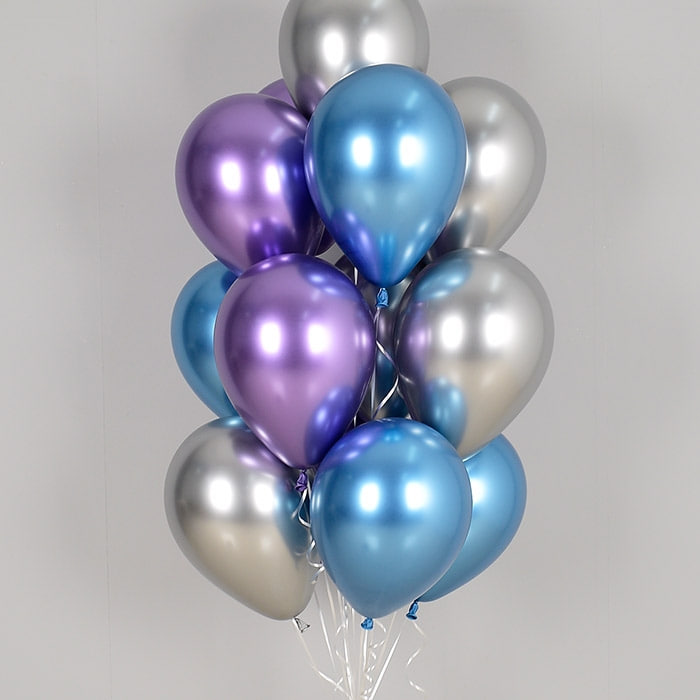 헬륨풍선 리플렉스 블루앤 바이올렛 3색혼합 10개묶음